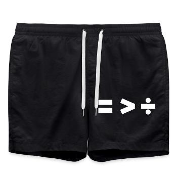 Vågpizza Illustration on T-Shirt - Swim Trunks - black - Front - AI Model Male 185 light (185cm)