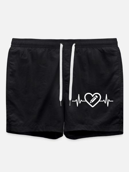 Heart Minimalist Artistic Edition - Swim Trunks - black