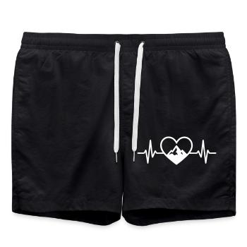 Cœur Montagne Ski  - Short de bain - noir - Devant - AI Model Male 185 light (185cm)