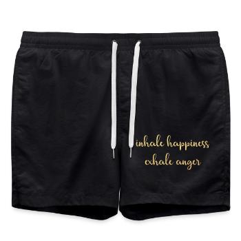 inspirer expirer Or bonheur Méditation om Namaste - Short de bain - noir - Devant - AI Model Male 185 light (185cm)
