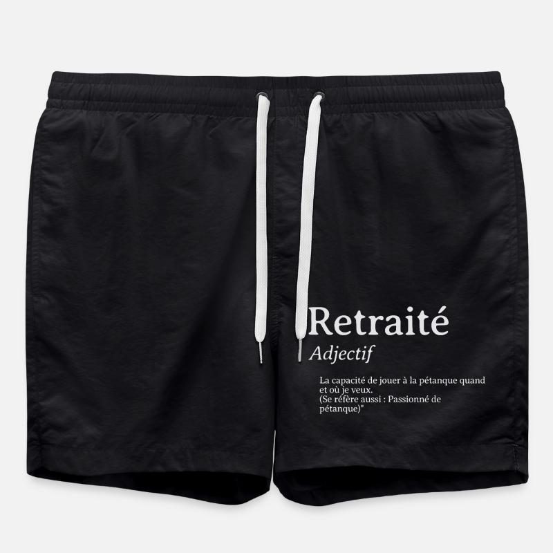 Retraité définition Adjectif pétanque - Short de bain - noir