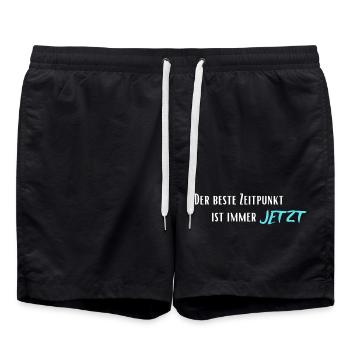 The best time is always now - Swim Trunks - black - Front - AI Model Male 185 light (185cm)