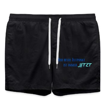 Der beste Zeitpunkt ist immer Jetzt - Badeshorts - Schwarz - Vorne - AI Model Male 185 light (185cm)