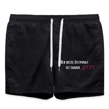 The best time is always now - Swim Trunks - black - Front - AI Model Male 185 light (185cm)