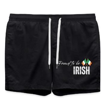 Irish pride, I love Ireland - Swim Trunks - black - Front - AI Model Male 185 light (185cm)