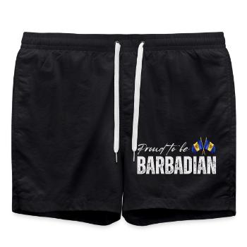 Fierté barbadienne, drapeau de la Barbade - Short de bain - noir - Devant - AI Model Male 185 light (185cm)