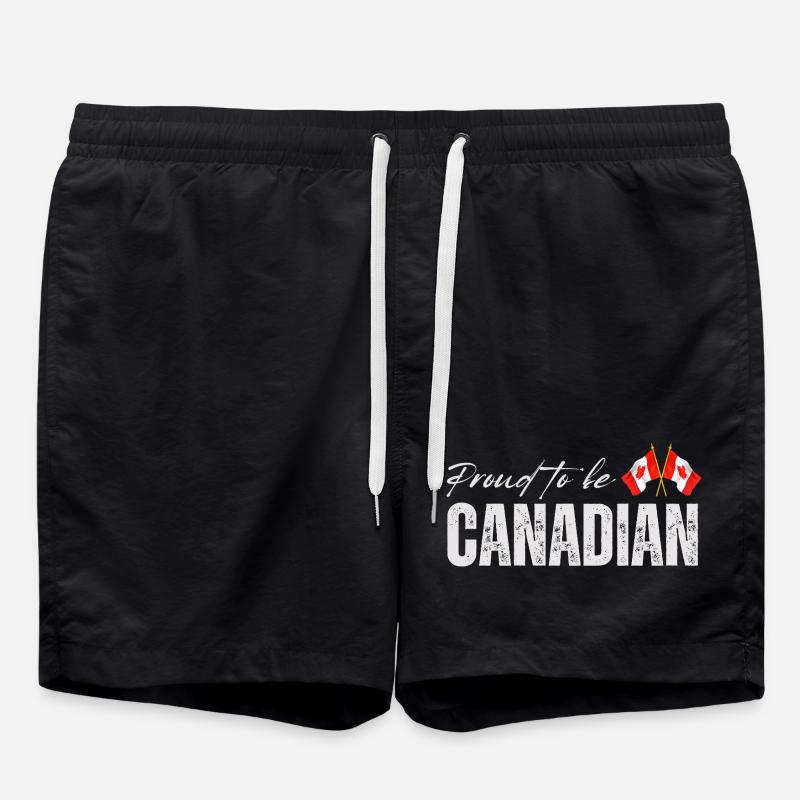 Flag of Canada, Canadian pride - Swim Trunks - black