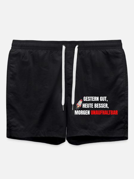 Good yesterday, better today, unstoppable tomorrow - Swim Trunks - black
