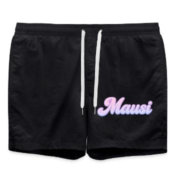Mausi / y2k Design - Badeshorts - Schwarz - Vorne - AI Model Male 185 light (185cm)