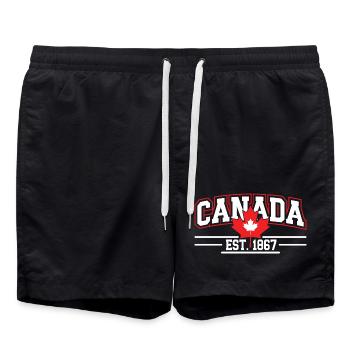 Canada Vintage Logo Graphique 1867 - Short de bain - noir - Devant - AI Model Male 185 light (185cm)