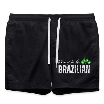 Fierté brésilienne, j'aime le Brésil - Short de bain - noir - Devant - AI Model Male 185 light (185cm)