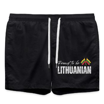 Litauischer Stolz, litauischer Patriot - Badeshorts - Schwarz - Vorne - AI Model Male 185 light (185cm)