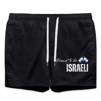 Israeli Pride, I Love Israel - Swim Trunks - black - Front - AI Model Male 185 light (185cm)