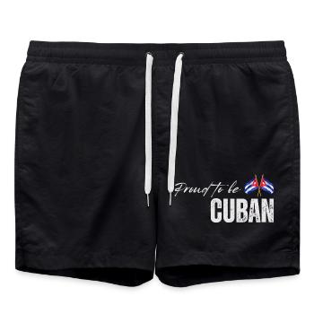 Cuban pride, I love Cuba - Swim Trunks - black - Front - AI Model Male 185 light (185cm)