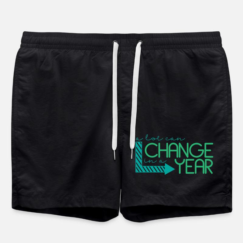 Inspirational quote annual change - Swim Trunks - black