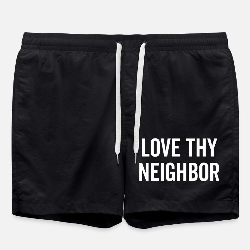Liebe deinen Nächsten - Badeshorts - Schwarz