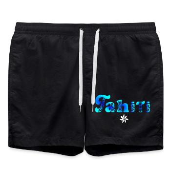 Tahiti (Blaue Lagune) - Badeshorts - Schwarz - Vorne - AI Model Male 185 light (185cm)