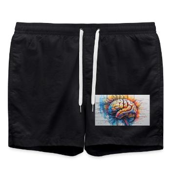 Artificial Brain Colored Circuit - Swim Trunks - black - Front - AI Model Male 185 light (185cm)