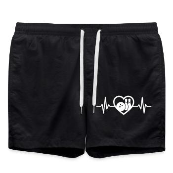 Bowling Herz Pins Ball - Badeshorts - Schwarz - Vorne - AI Model Male 185 light (185cm)
