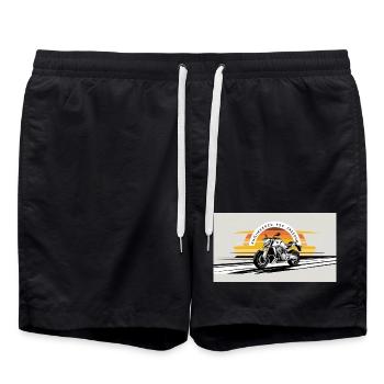 Motorcycle Freedom Sunset Design - Swim Trunks - black - Front - AI Model Male 185 light (185cm)