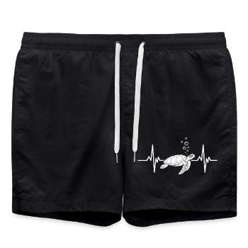 Underwater Ocean Turtle Design - Swim Trunks - black - Front - AI Model Male 185 light (185cm)