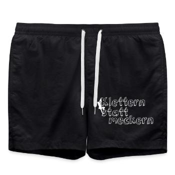 klettern statt meckern - Badeshorts - Schwarz - Vorne - AI Model Male 185 light (185cm)