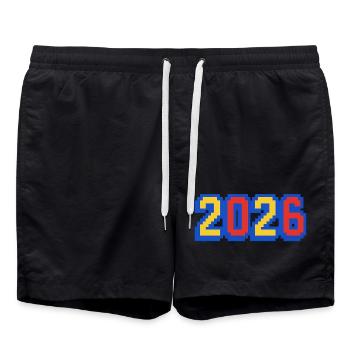 Année du Pixel Art 2026 - Short de bain - noir - Devant - AI Model Male 185 light (185cm)