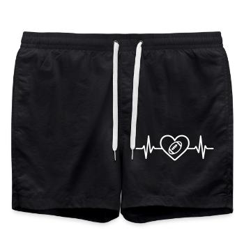 Rugby Heart Ball Rugby XV - Swim Trunks - black - Front - AI Model Male 185 light (185cm)