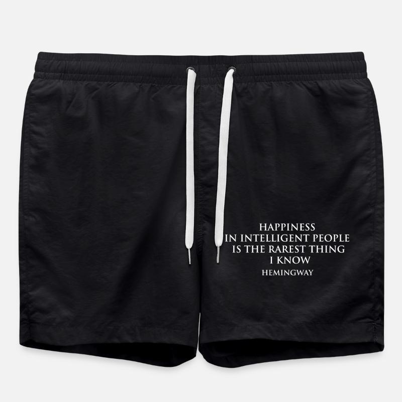 Citation d'Hemingway célébrant la sagesse - Short de bain - noir