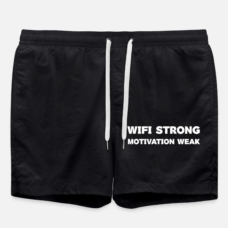 Gras WET STRONG Motivation Print - Short de bain - noir