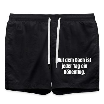 Inspirational quote on roof - Swim Trunks - black - Front - AI Model Male 185 light (185cm)