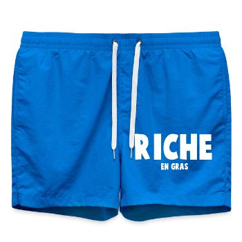 T shirt humour Riche en Gras - Short de bain - cobalt blue - Devant