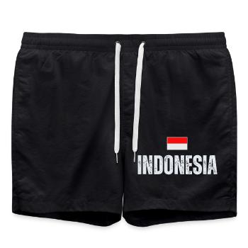 Indonesische Flagge, indonesischer Patriot - Badeshorts - Schwarz - Vorne - AI Model Male 185 light (185cm)