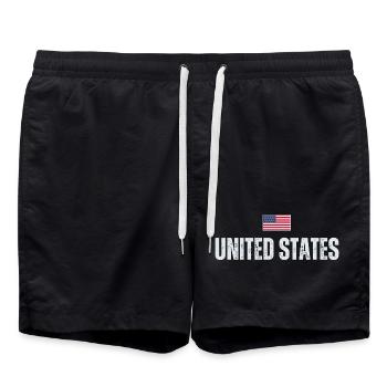 US-Flagge, amerikanischer Patriot - Badeshorts - Schwarz - Vorne - AI Model Male 185 light (185cm)