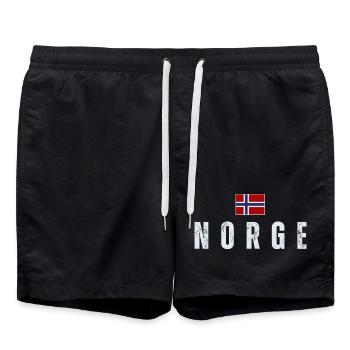 Drapeau patriote norvégien - Short de bain - noir - Devant - AI Model Male 185 light (185cm)