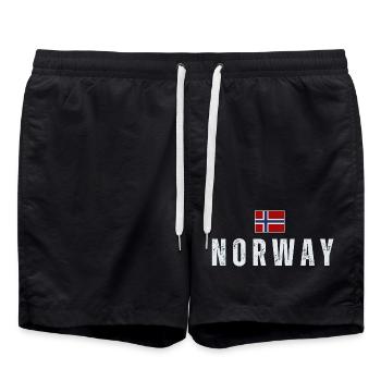 Norwegische Flagge, norwegischer Patriot - Badeshorts - Schwarz - Vorne - AI Model Male 185 light (185cm)