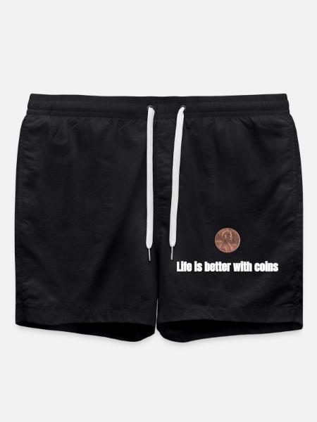 Life is better with Coins - Swim Trunks - black