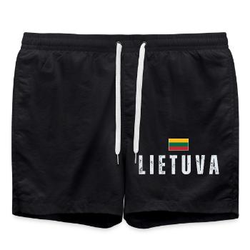 Flag of Lithuania, Lithuanian patriot - Swim Trunks - black - Front - AI Model Male 185 light (185cm)