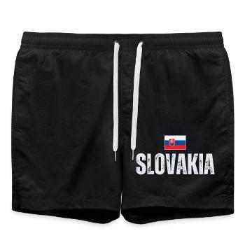 Slowakische Flagge, slowakischer Patriot - Badeshorts - Schwarz - Vorne - AI Model Male 185 light (185cm)