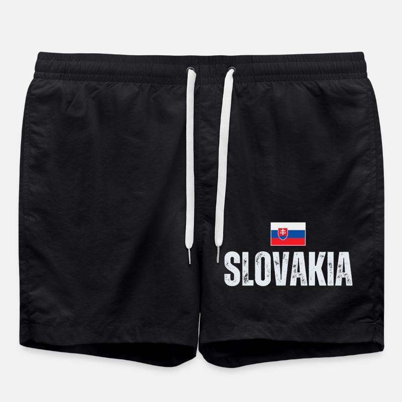 Drapeau slovaque, patriote slovaque - Short de bain - noir
