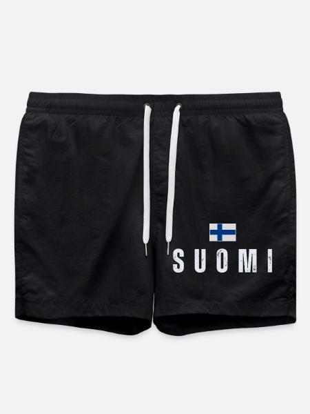 Finnish pride, made in Finland - Swim Trunks - black