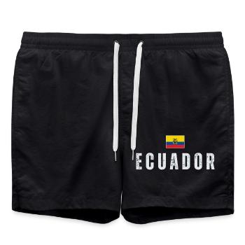 Drapeau de l'Équateur, j'aime l'Équateur - Short de bain - noir - Devant - AI Model Male 185 light (185cm)