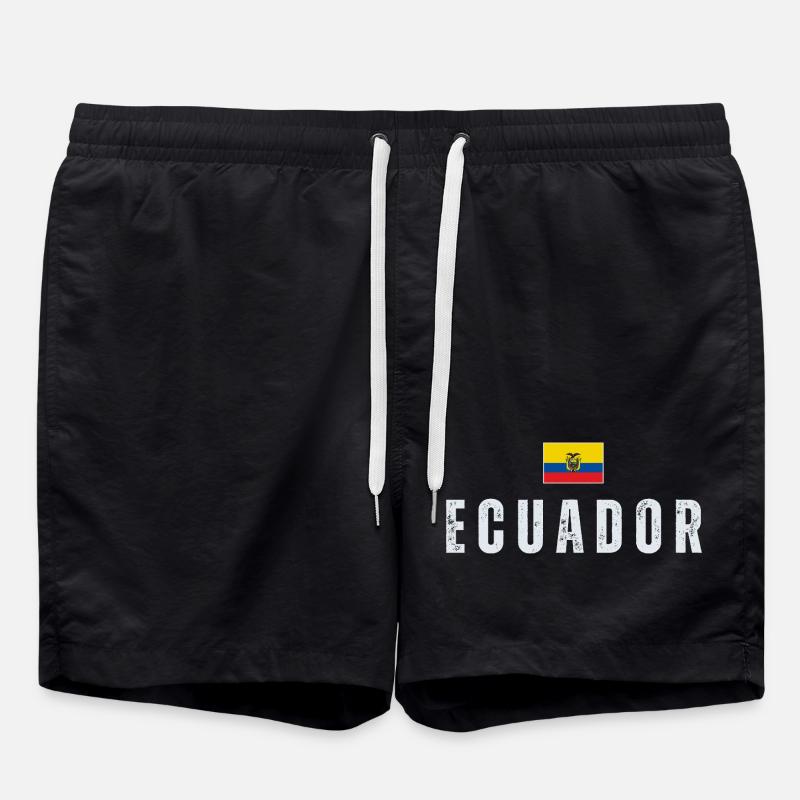 Drapeau de l'Équateur, j'aime l'Équateur - Short de bain - noir