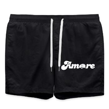 Amore Caravan Liebe coole Quotes Camping Italien - Badeshorts - Schwarz - Vorne - AI Model Male 185 light (185cm)