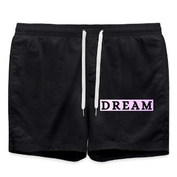 Dream in Pastelllila - Badeshorts - Schwarz - Vorne - AI Model Male 185 light (185cm)