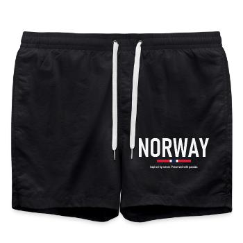 Norvège - Norvège - Norvège - Drapeau - Scandinavie - Short de bain - noir - Devant - AI Model Male 185 light (185cm)