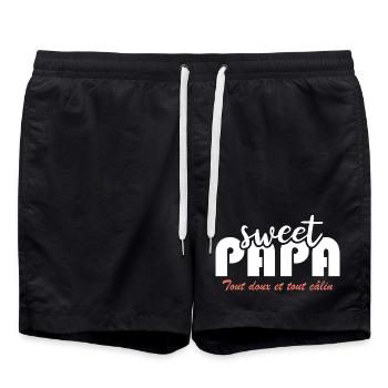 Süßer Papa - Badeshorts - Schwarz - Vorne - AI Model Male 185 light (185cm)