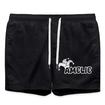 Geschenk für Amelie - Badeshorts - Schwarz - Vorne - AI Model Male 185 light (185cm)