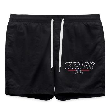 Norvège - Norvège - Norvège - Drapeau - Scandinavie - Short de bain - noir - Devant - AI Model Male 185 light (185cm)