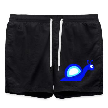 Snail shell snail happy cute silhouette - Swim Trunks - black - Front - AI Model Male 185 light (185cm)